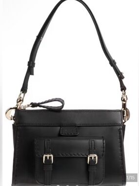 Chloé Mini Edith Shoulder Bag Black Calfskin Leather
